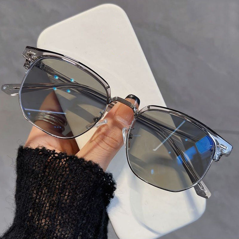 Photochromic Half-Frame Glasses with Anti-Blue Light