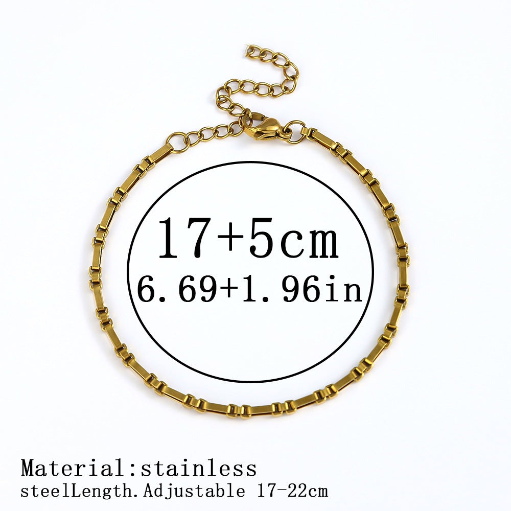 316L Titanium Steel Bracelet Waterproof Hypoallergenic Gold Plated Chain Jewelry for Men Women Unisex Fashion Accessories
