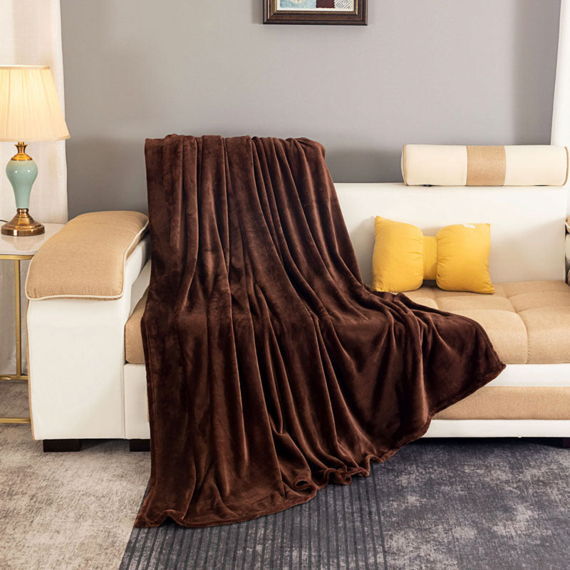 Solid Color Coral Fleece Blanket