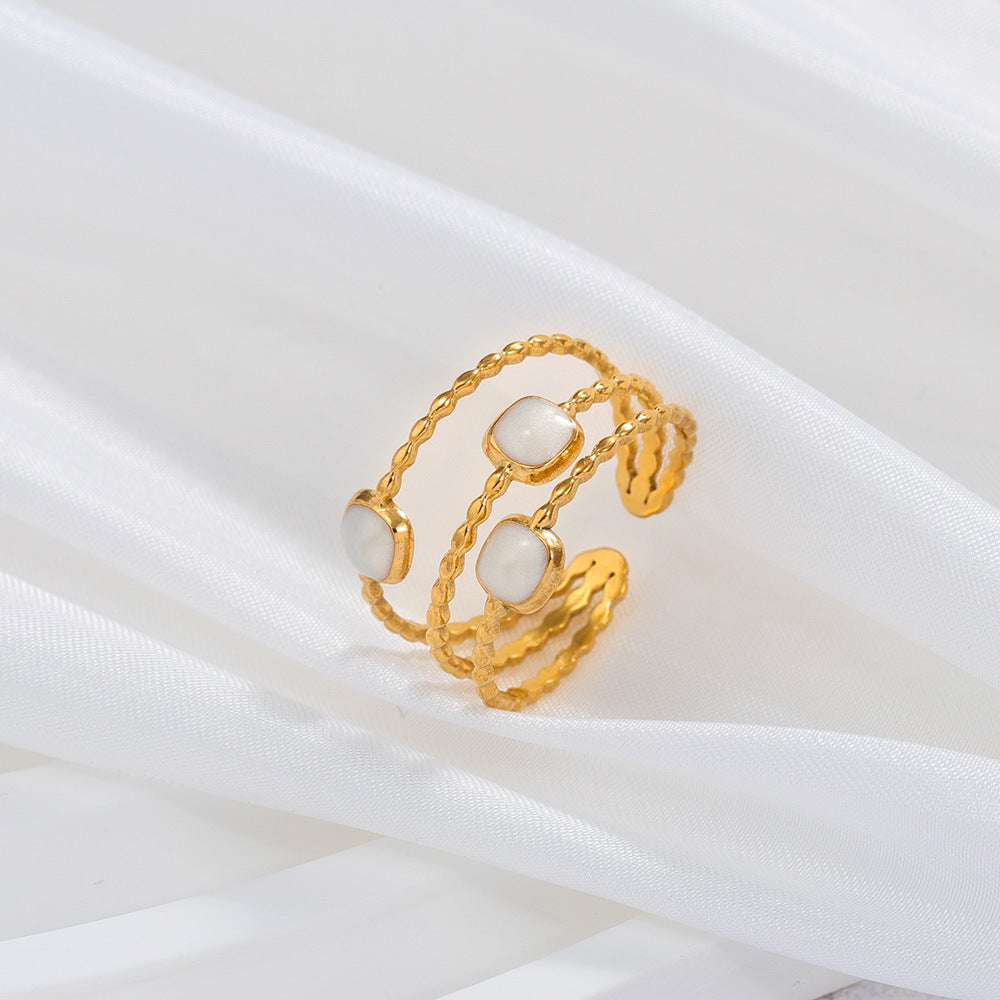 Adjustable Gold Plated Stainless Steel Ring