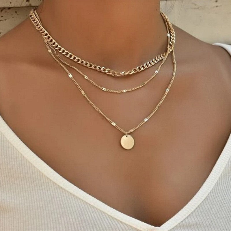 Fashion Imitation Pearl Layered Necklace with Heart Pendant for Women Men