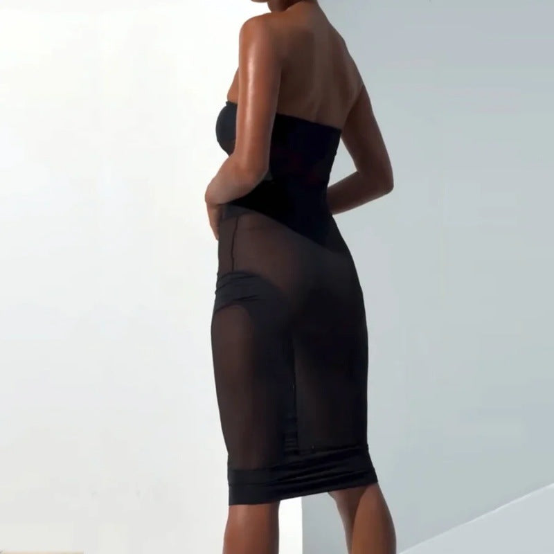Perspective mesh jumpsuit