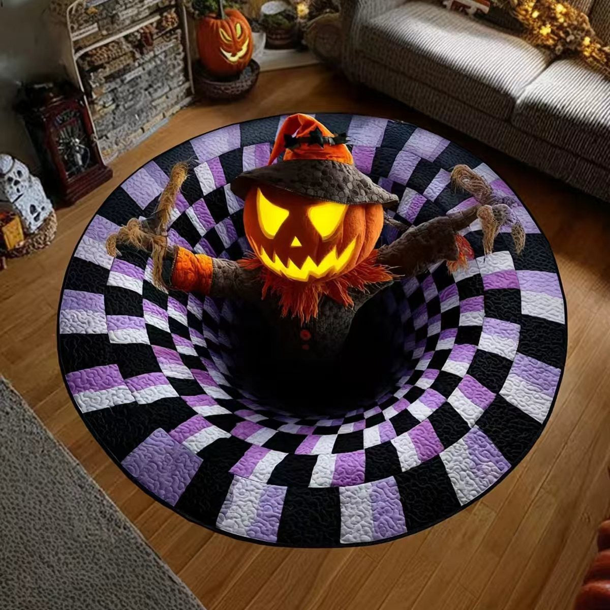 Halloween Christmas Round Carpet