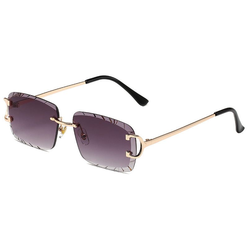 Frameless Square Metal Sunglasses UV400 Protection
