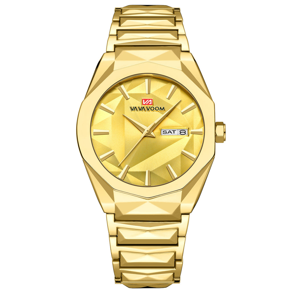 Men's Dual Calendar Waterproof Quartz Watch