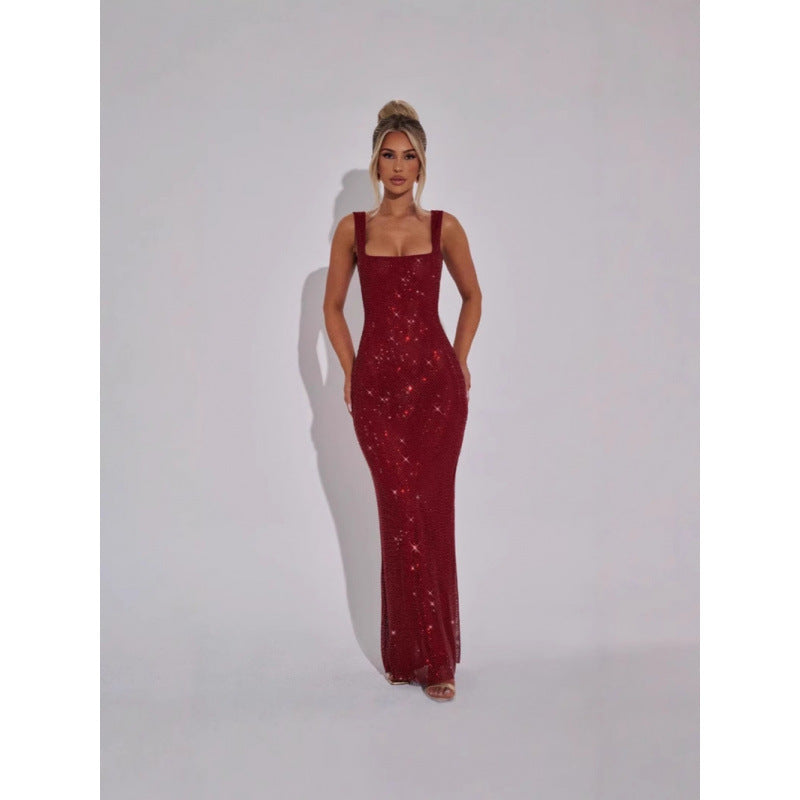 Beaded halter dress