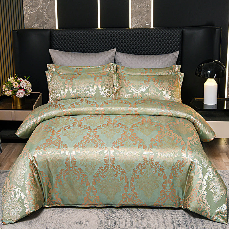 European Style Satin Silk Jacquard Bedding Set