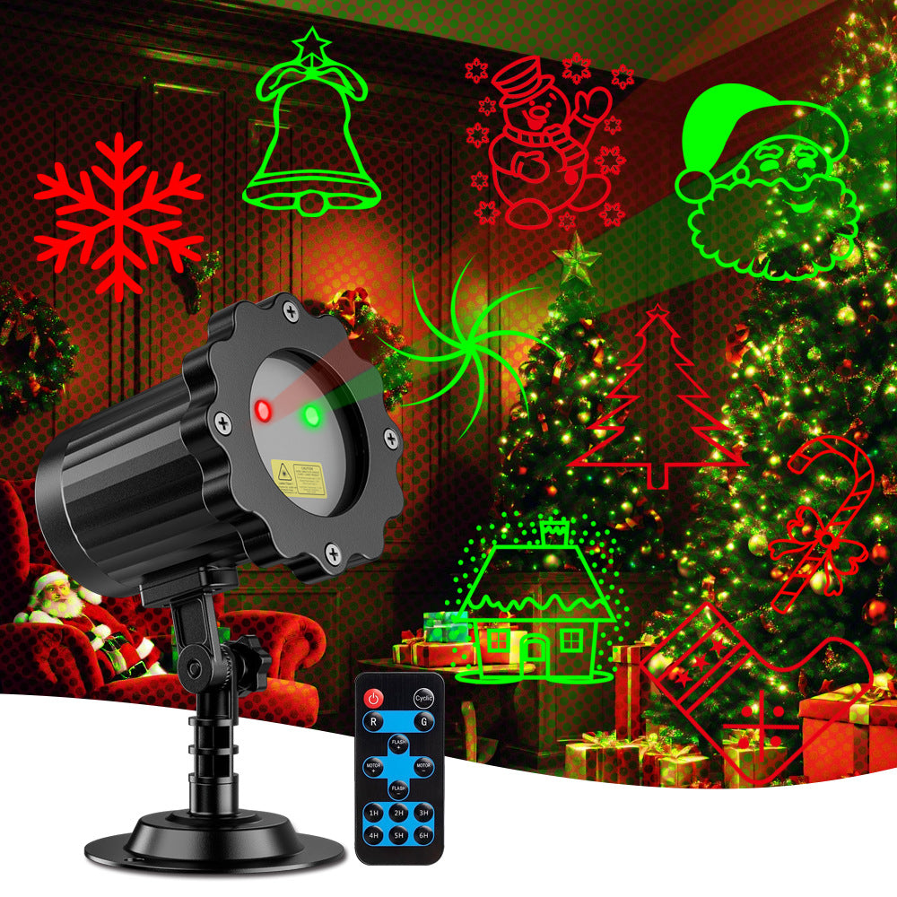 Christmas red and green pattern dual-color laser light