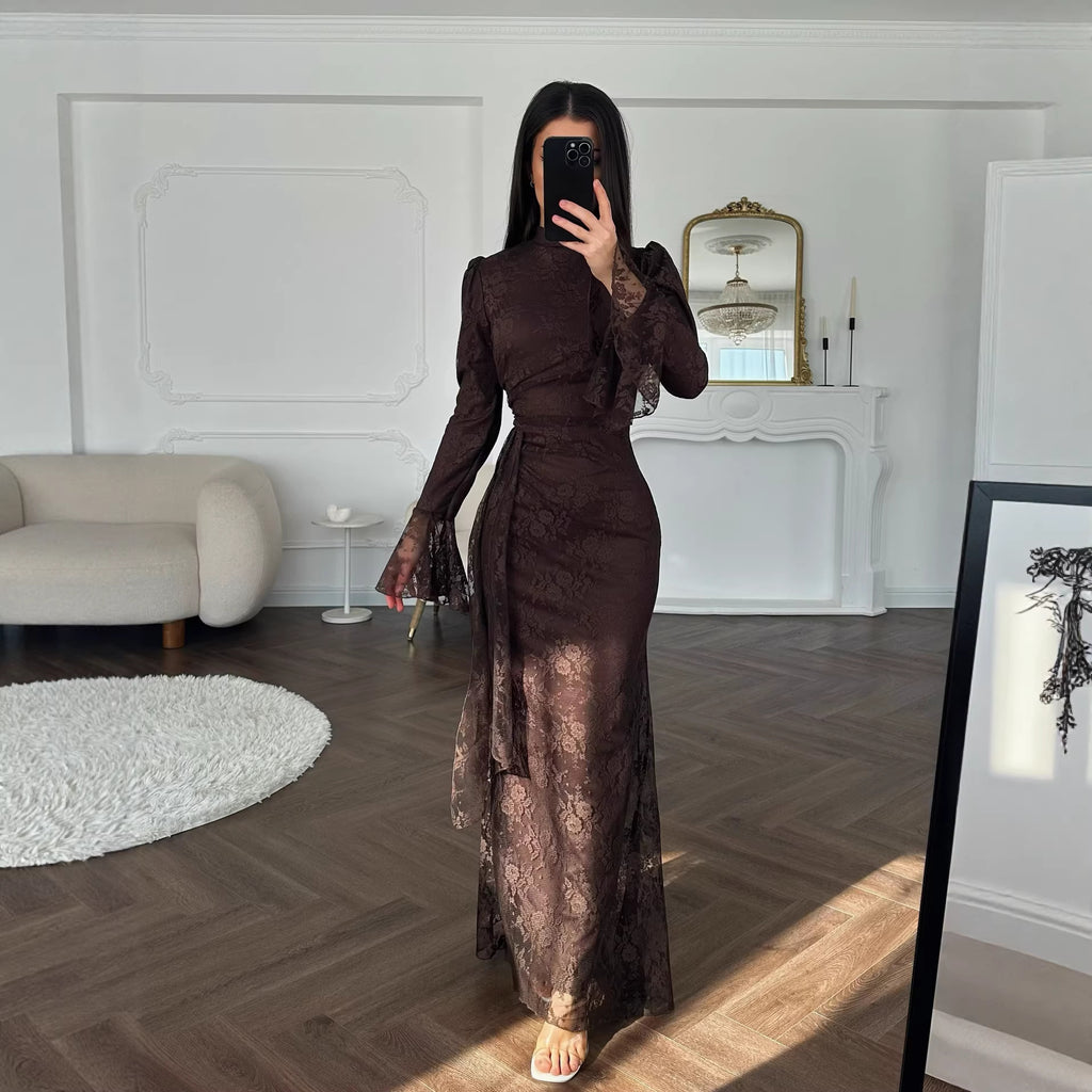 Elegant Lace Bodycon Evening Dress