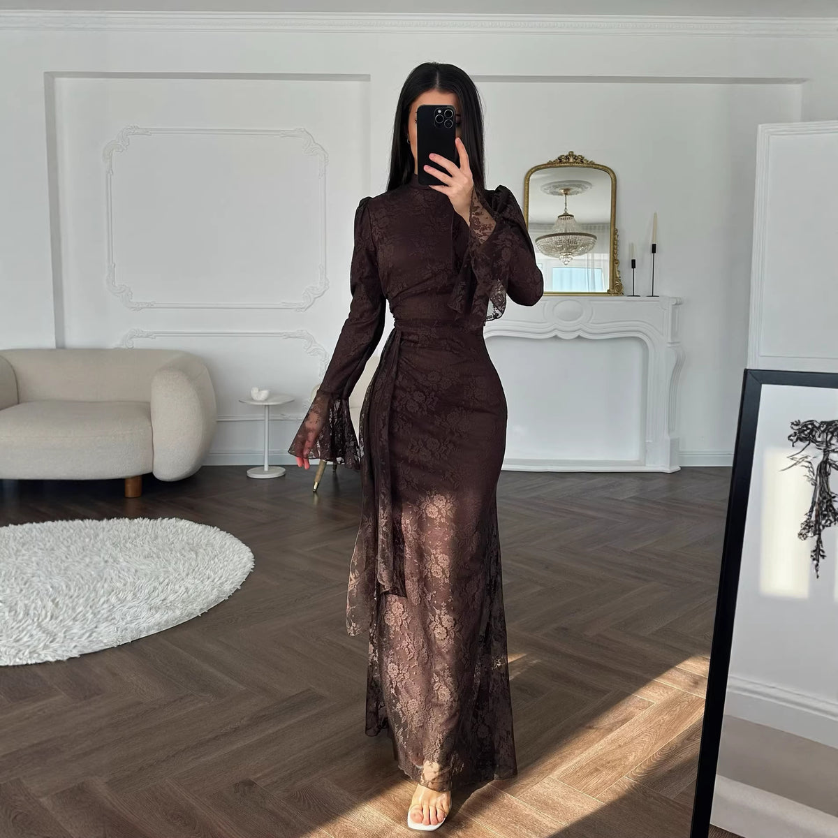Elegant Lace Bodycon Evening Dress