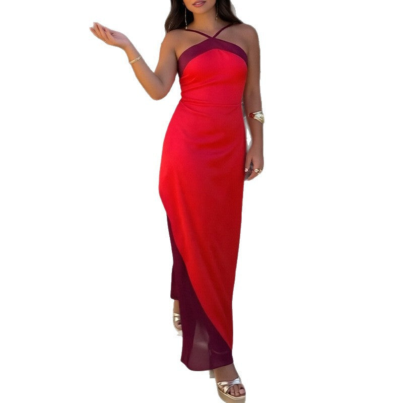 Womens Halter Neck Long Dress