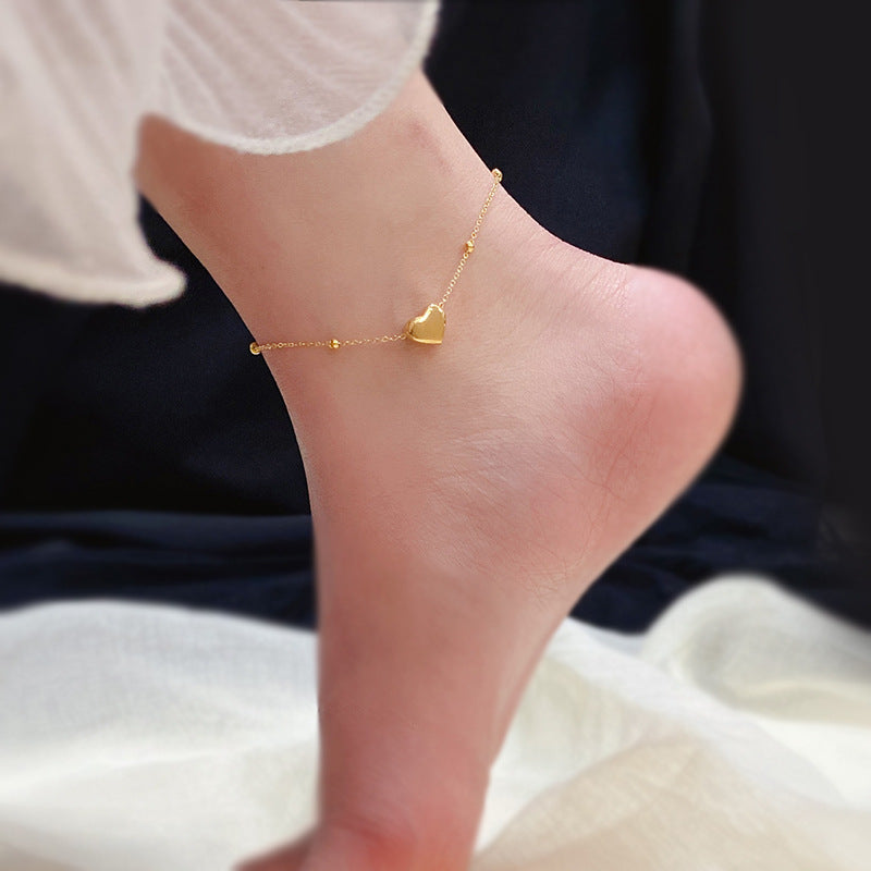Minimalist Heart Titanium Steel Necklace 18K Gold Plated Clavicle Chain