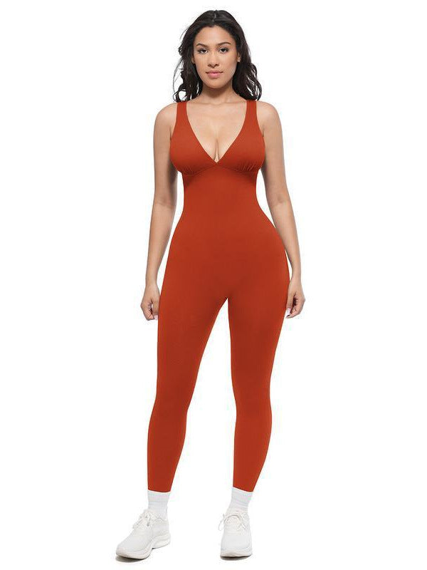 Slim-Fit Sports Yoga Jumpsuit Long Pants