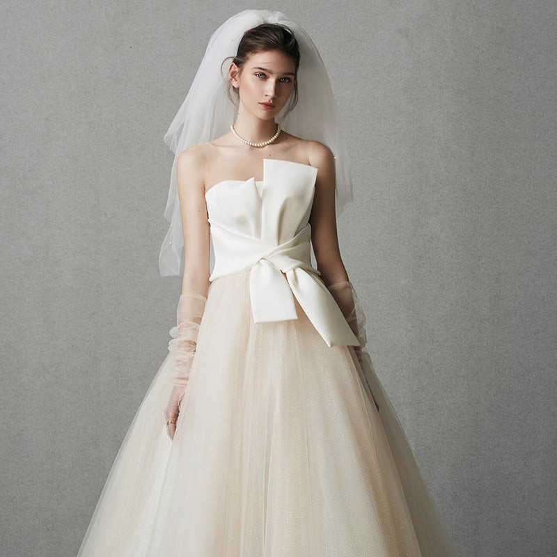 Elegant Satin Wedding Dress for Pregnant Women