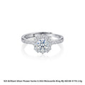 Floral Moissanite Silver Ring