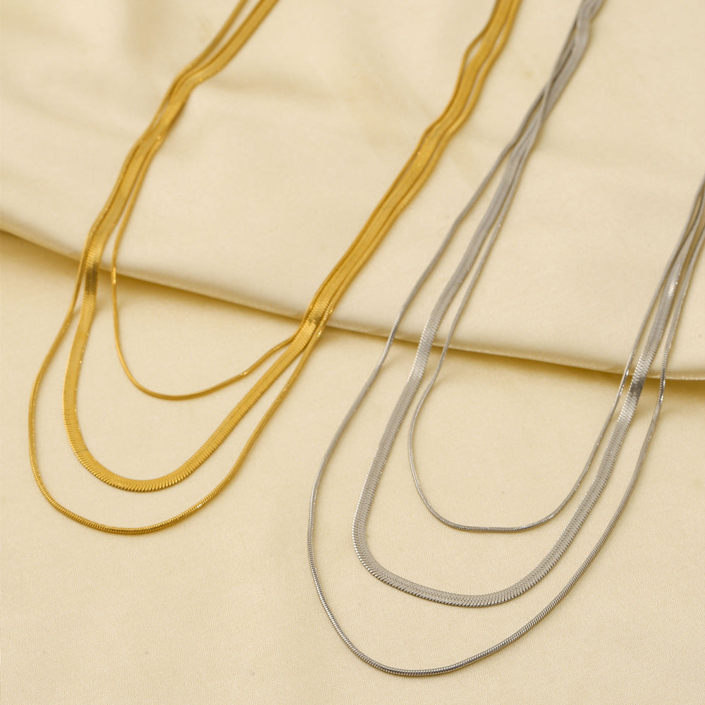 Minimalist Three-Layer Snake Bone Chain