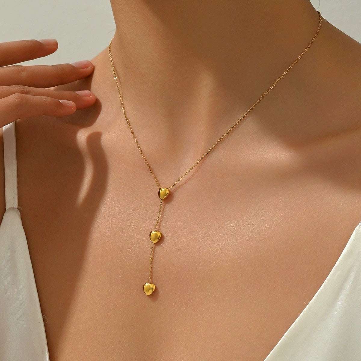 Heart Tassel Titanium Steel Necklace