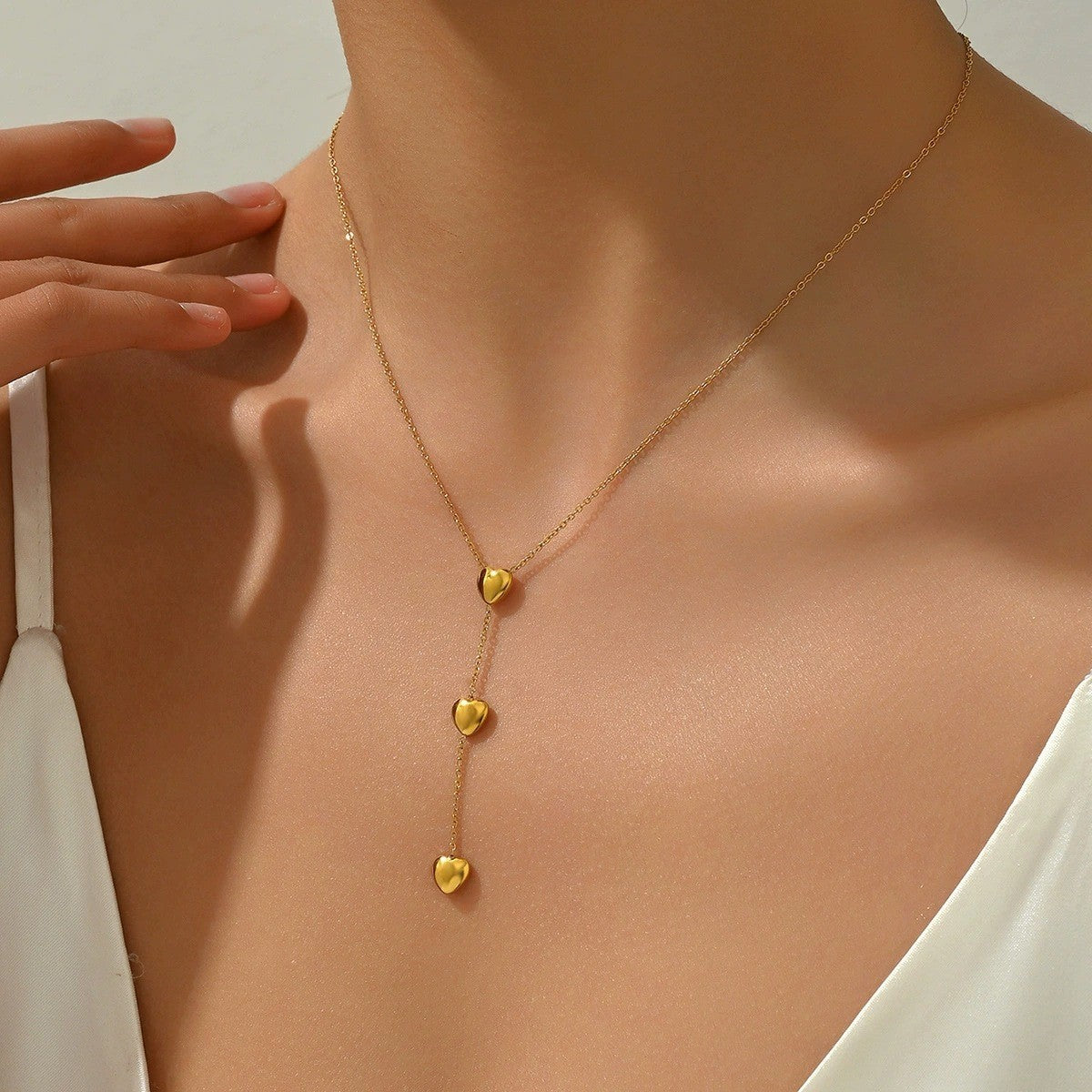 Heart Tassel Titanium Steel Necklace