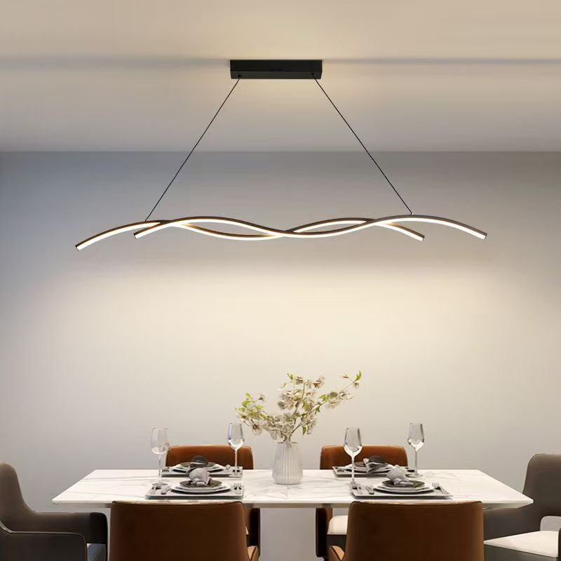 Modern Minimalist LED Linear Pendant Light for Dining Room and Bar