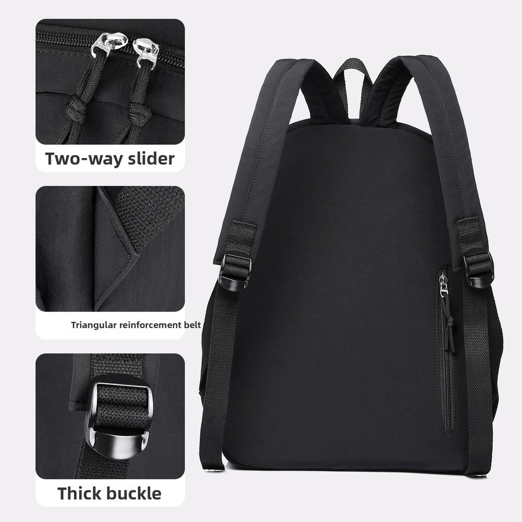 Simple Solid Color Nylon Backpack