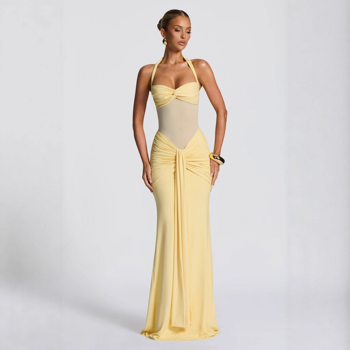 Elegant Mesh Fishtail Bodycon Dress