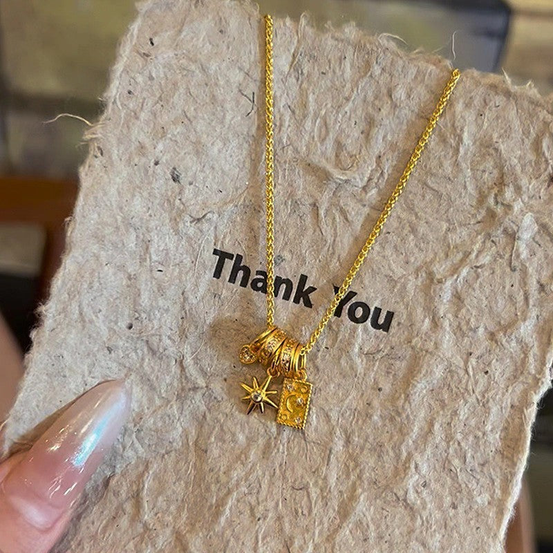 Star and Moon Mythology Sunflower Necklace