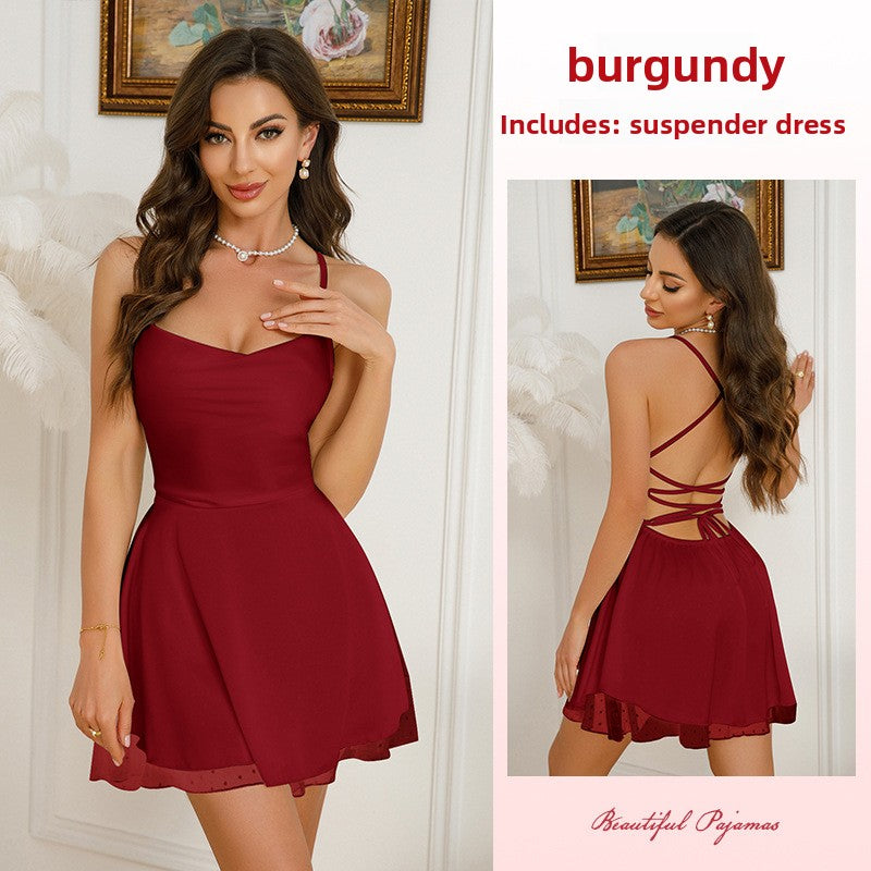 Pure Color Tube Top Short Skirt Slim Backless Small Dress Dress