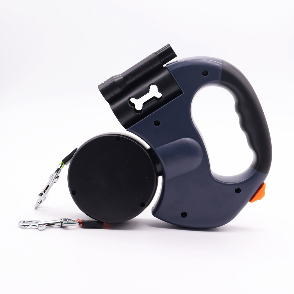 Automatic Retractable Dog Leash with Flashlight Dual-Head Nylon Pet Walking Rope