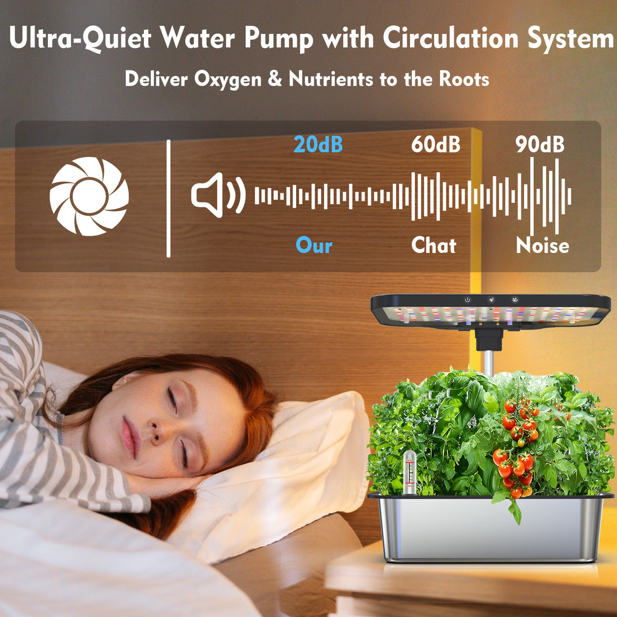 Smart Indoor Hydroponic System with LED Grow Light