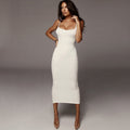 Women's Backless Bodycon Spaghetti Strap Midi Dress