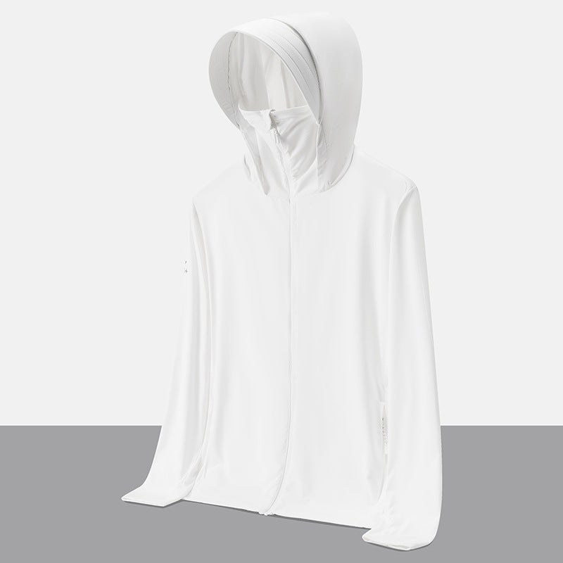 UPF50+ Ice Silk Cooling UV Protection Hooded Jacket Couple Matching Outdoor Sport Coat