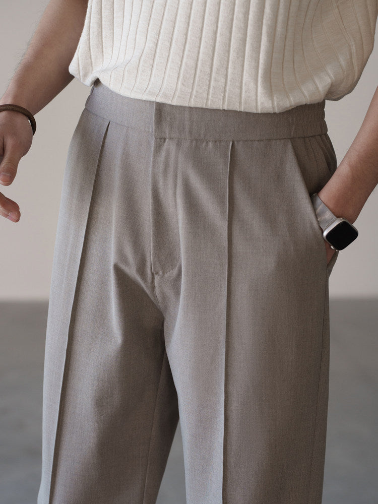 Mens Wool Blend Casual Trousers