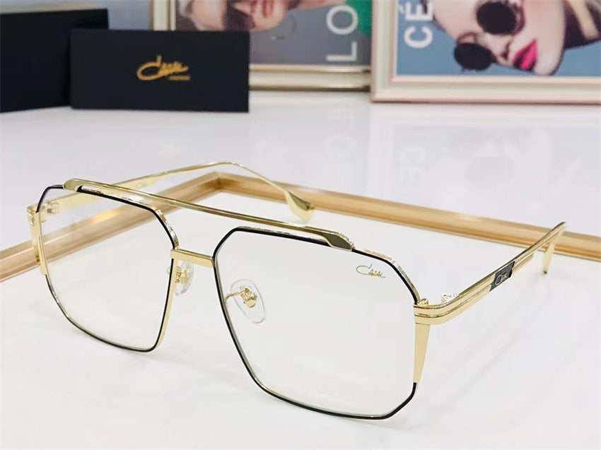 Metallic black full-frame glasses