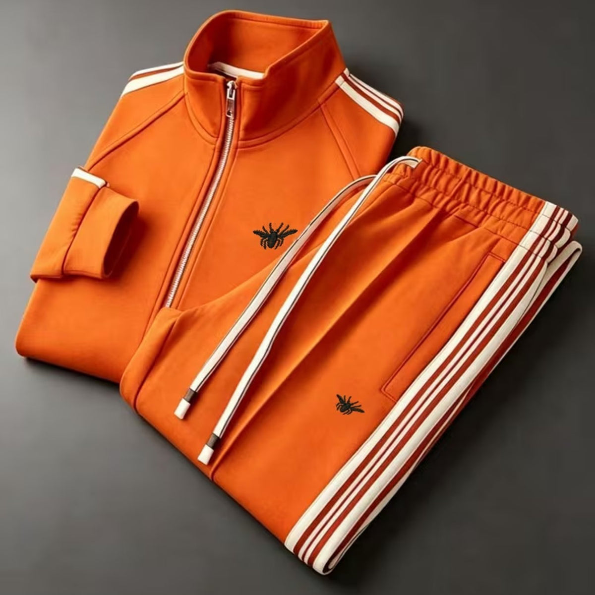 Men's Zip-Up Jacket and Pants Set Digital Print Long Sleeve Tracksuit