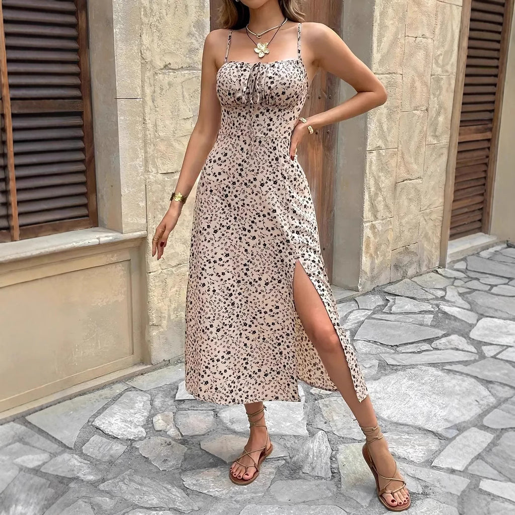 Flower halter dress