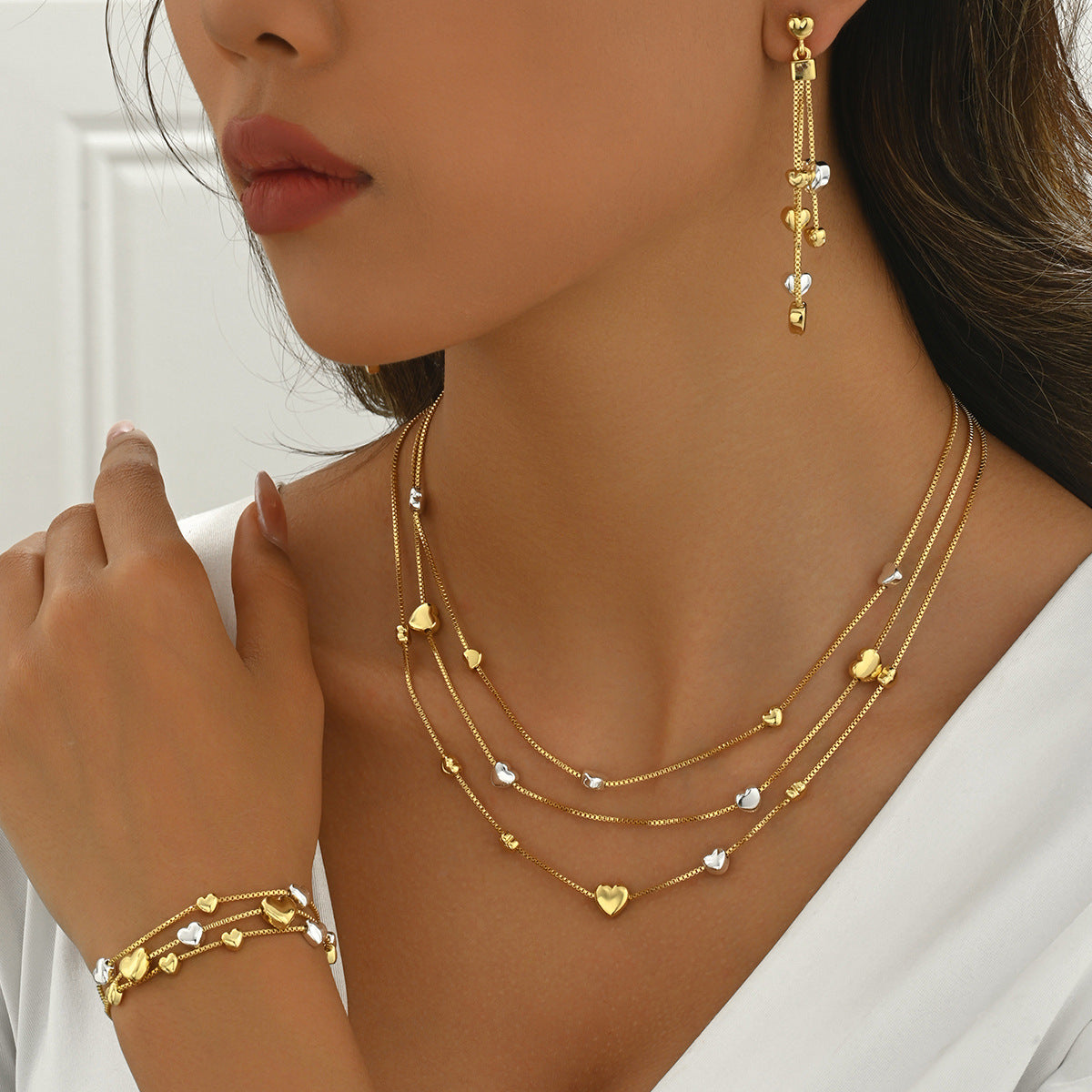 Heart Shape Geometric Metal Jewelry