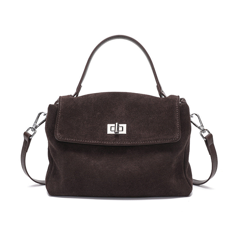 Genuine Leather Suede Crossbody Handbag