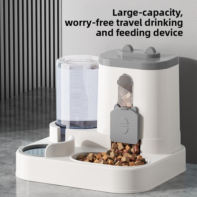 Pet automatic drinking and feeding bowl for cat food