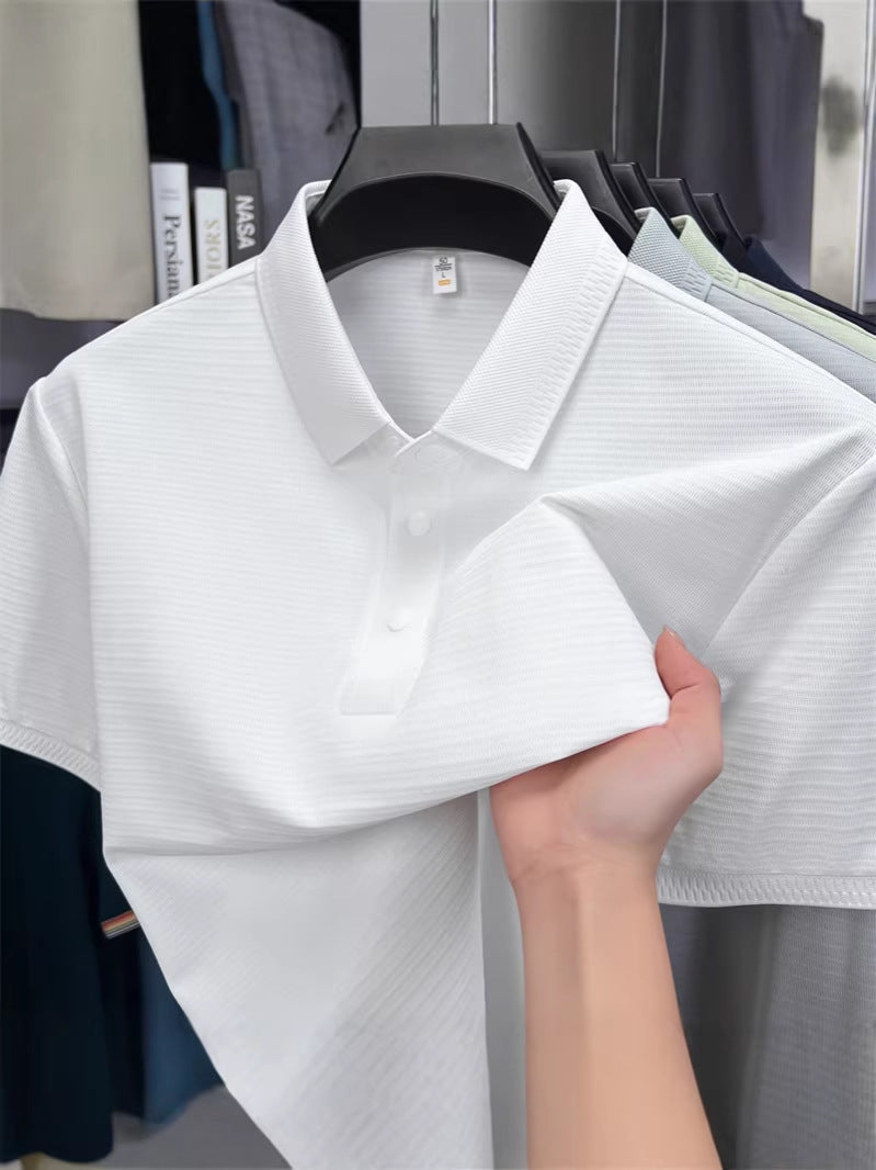Mens Ice Silk Breathable Polo Shirt