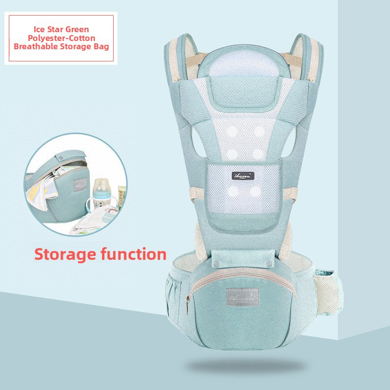 Foldable Baby Carrier with Waist Stool Dual Shoulder Support