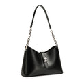 Genuine Leather Twist-Lock Crossbody Bag