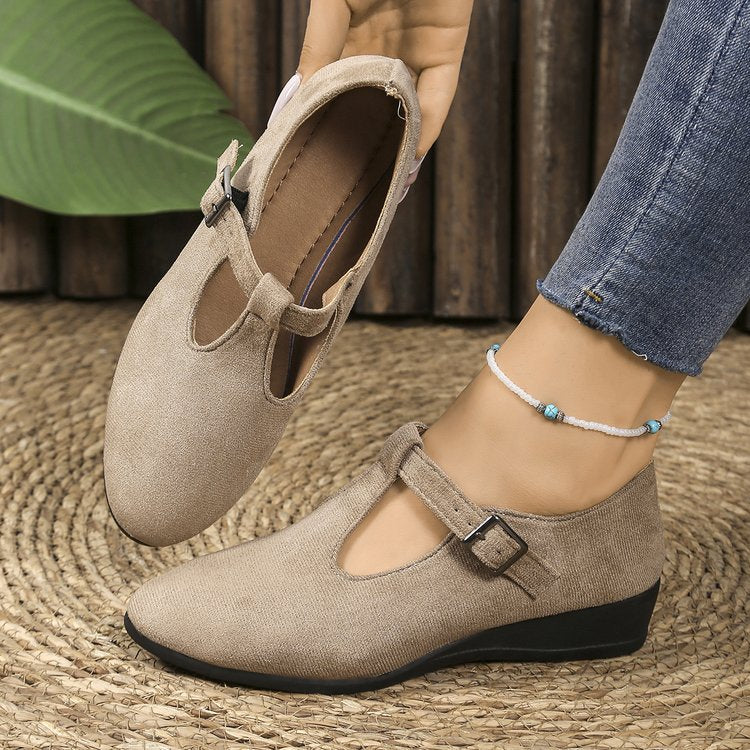 Womens Pointed Toe Wedge Casual Shoes