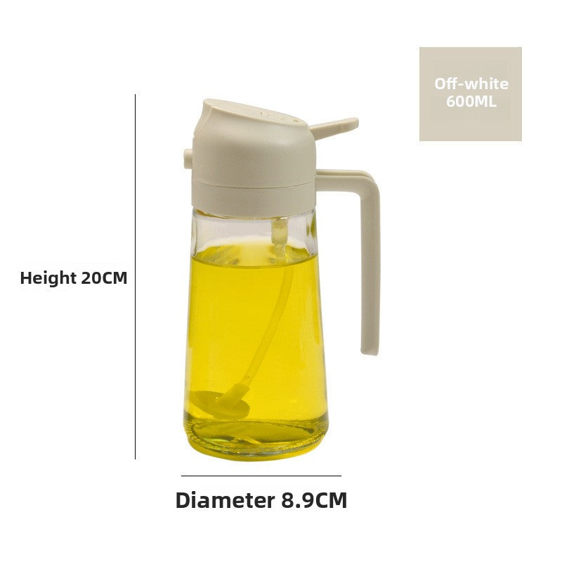 Spray the oil can over the glass