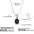 French Retro Oval Tiger Eye Stone Necklace