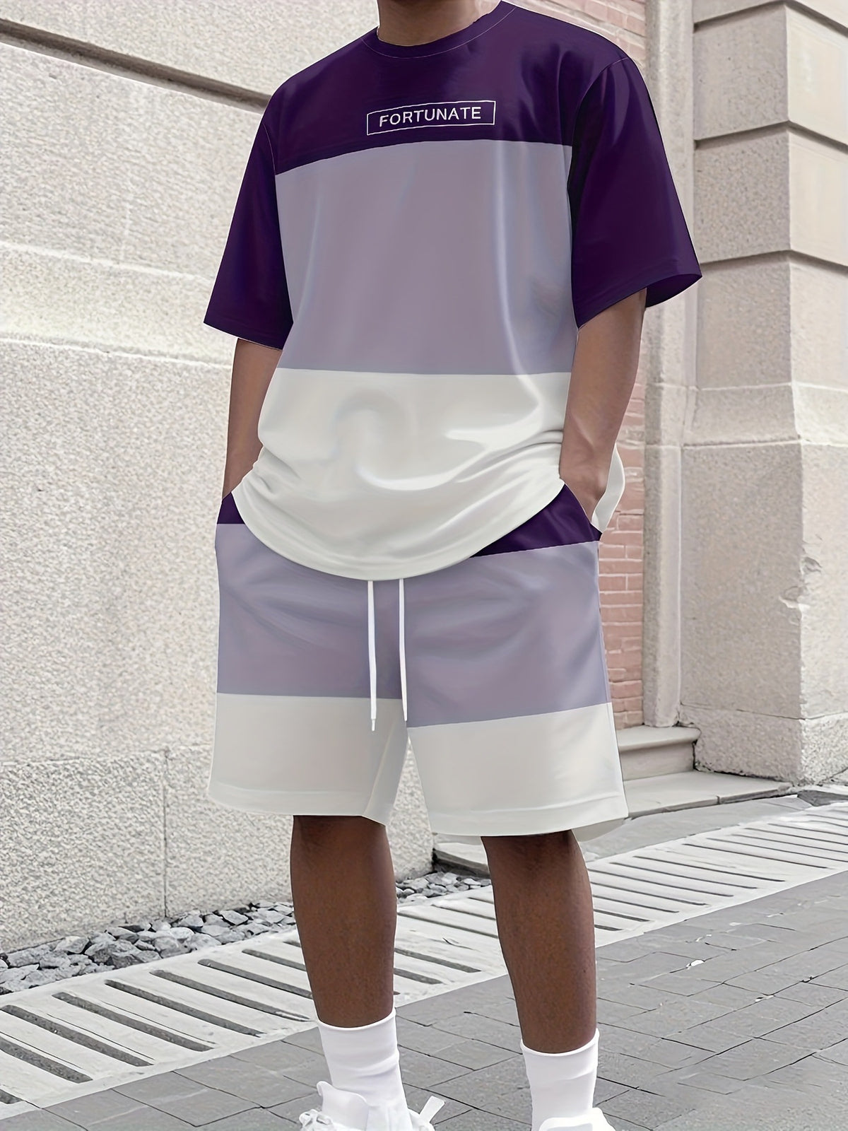 Men's Summer Jogging Suit Short Sleeve T-Shirt and Shorts Set