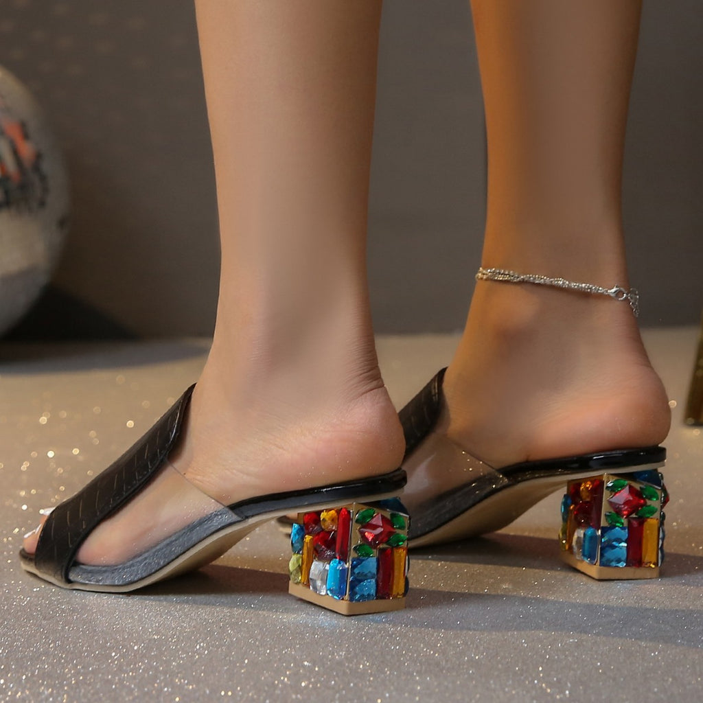 Ladies Thick Heel Summer Slippers