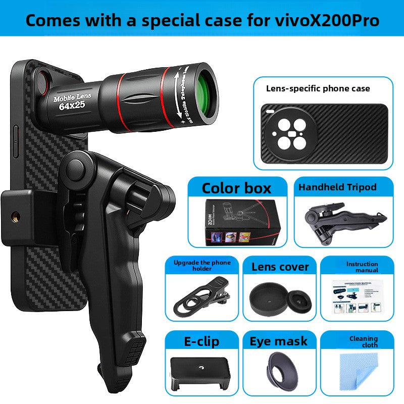 64x Telephoto Lens with Anti-Shake Bracket for Smartphones