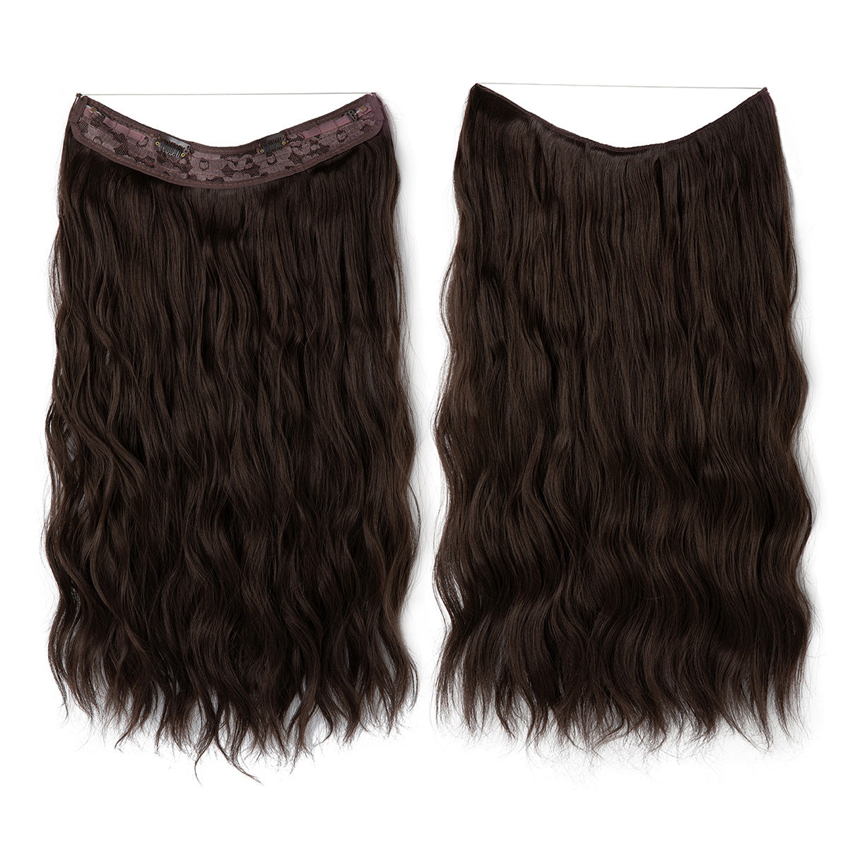 Synthetic Hair Extensions Long Wavy Clip-in