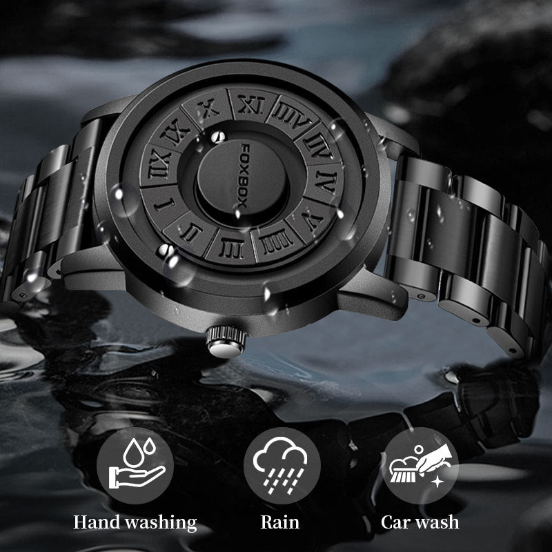 Magnetic Bead Non-Mirror Black Technology Sense Suspension Watch