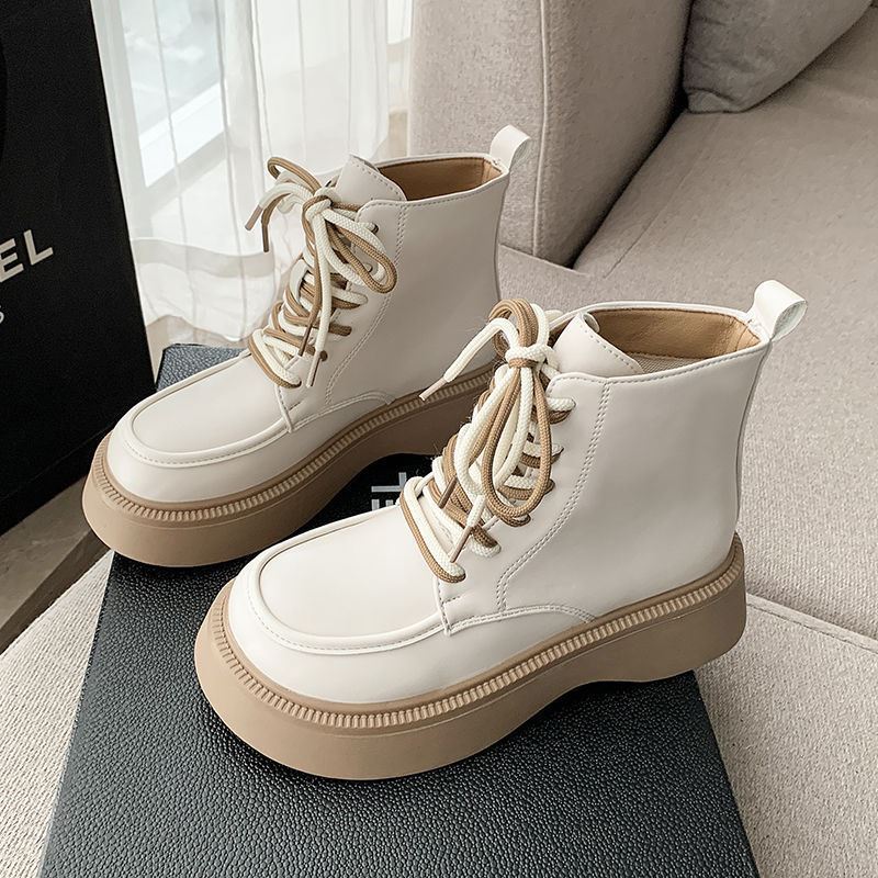 Women's Round Toe Thick Sole Short Boots